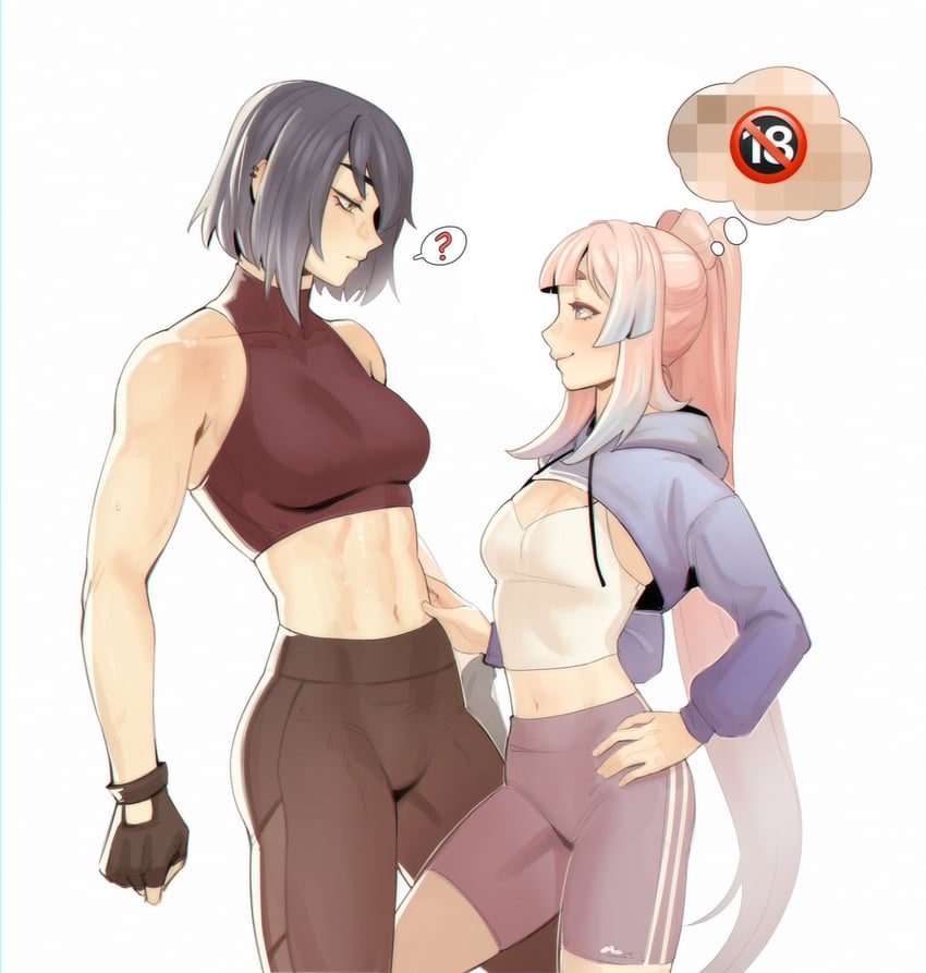 sangonomiya kokomi and kujou sara (genshin impact) drawn by paw_(286456)
