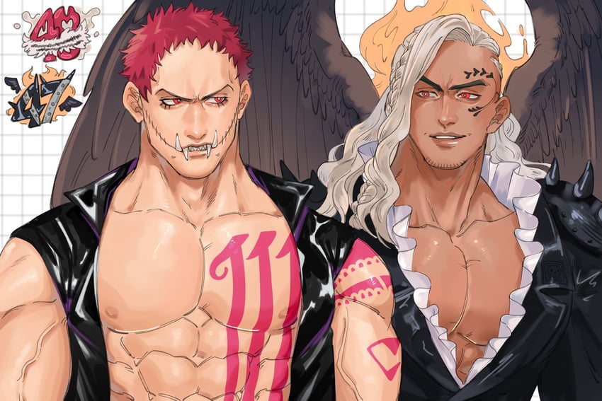 charlotte katakuri and king (one piece) drawn by yato_0410