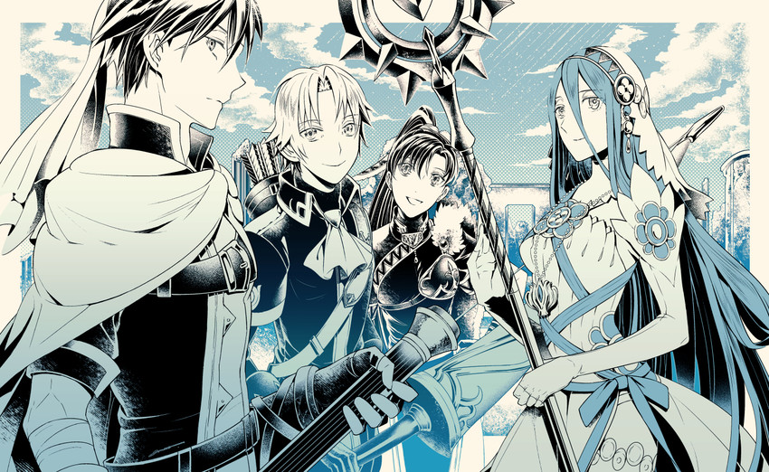 lyn, ike, azura, and klein (fire emblem and 4 more) drawn by amao_miyuki
