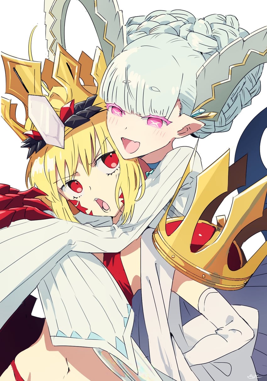 nero claudius, queen draco, tiamat, and larva tiamat (fate and 1 more) drawn by pirohi_(pirohi214)