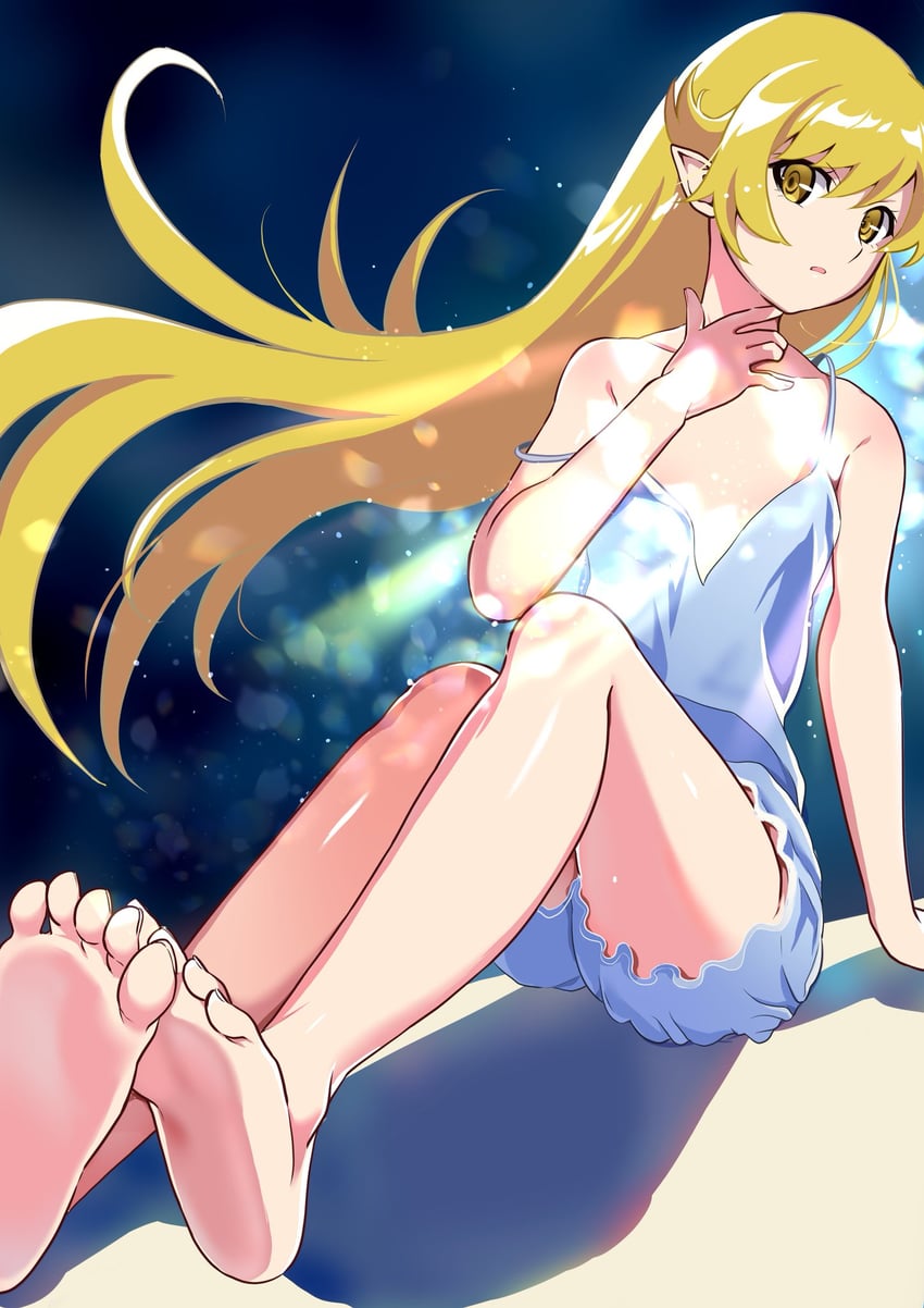 oshino shinobu and kiss-shot acerola-orion heart-under-blade (monogatari and 1 more) drawn by mashimaro_tabetai