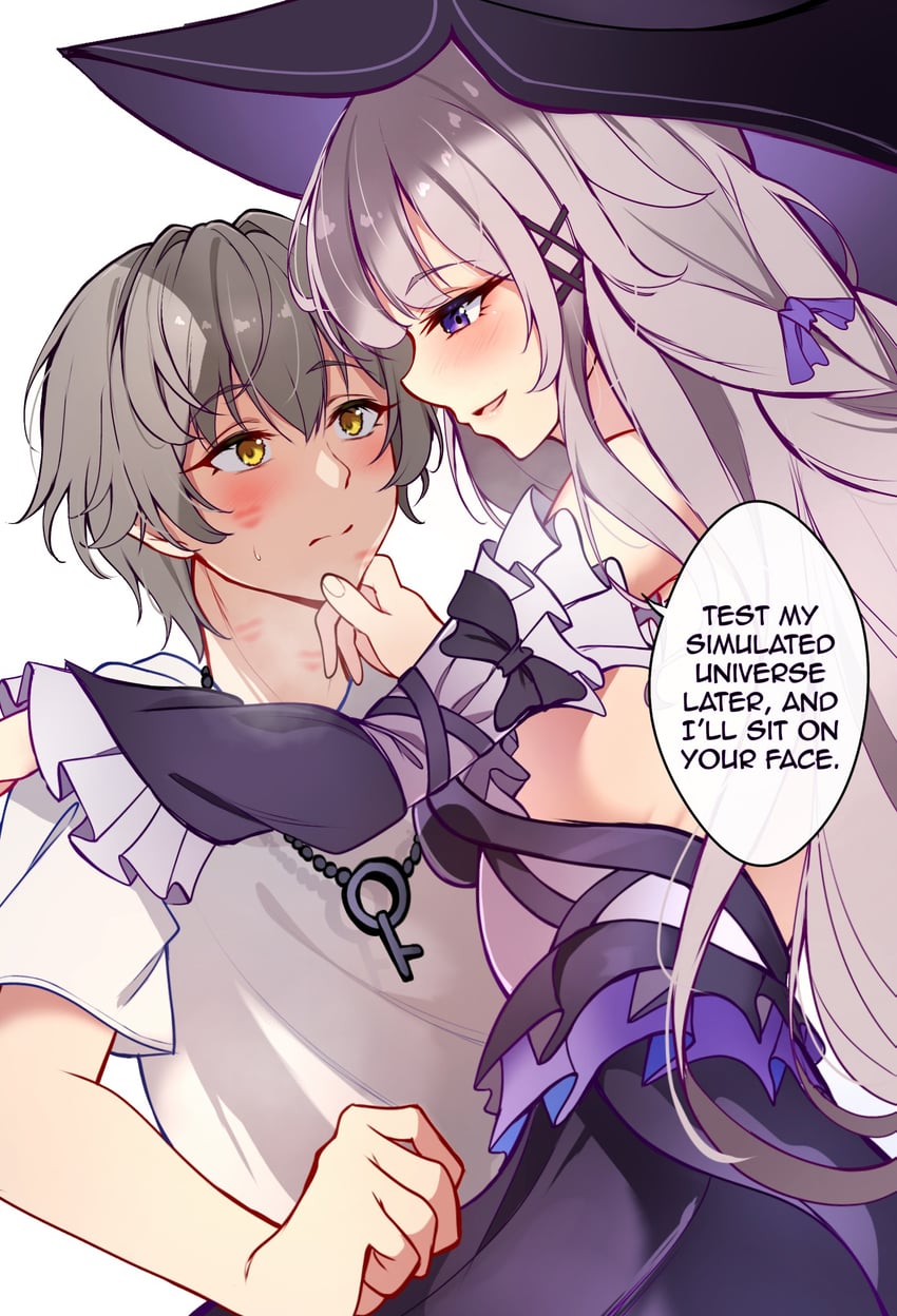 trailblazer, caelus, herta, and the herta (honkai and 1 more) drawn by midori_(midori13579)