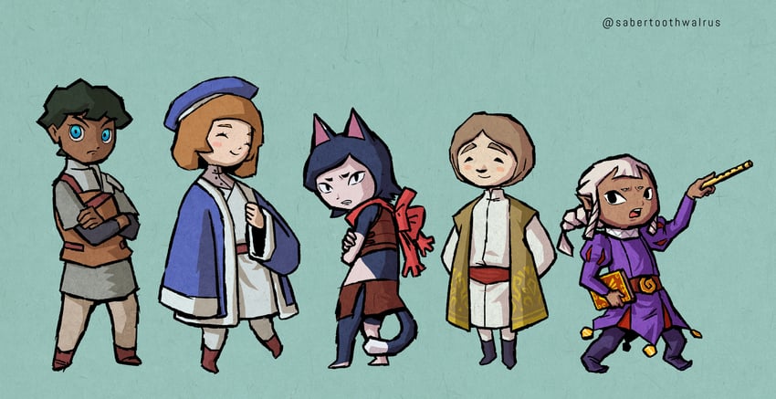 falin touden, kabru, izutsumi, thistle, and yaad (the legend of zelda and 2 more) drawn by sabertoothwalrus