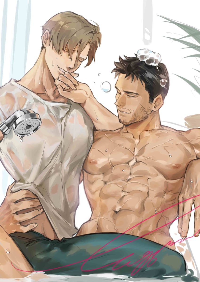 leon s. kennedy and chris redfield (resident evil and 1 more) drawn by naijarski