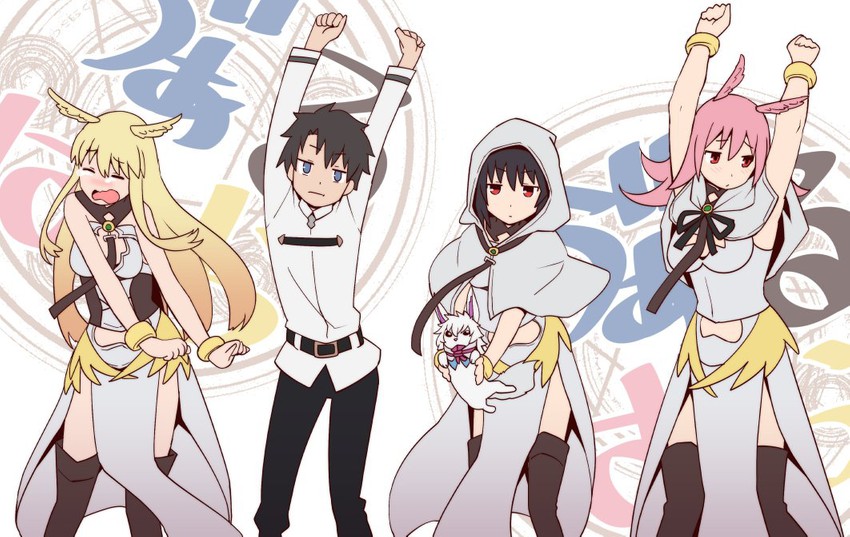 fujimaru ritsuka, fou, valkyrie, ortlinde, thrud, and 2 more (fate and 2 more) drawn by ono_misao