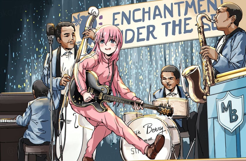 gotoh hitori and marvin berry (bocchi the rock! and 2 more) drawn by torako_(toramaru)