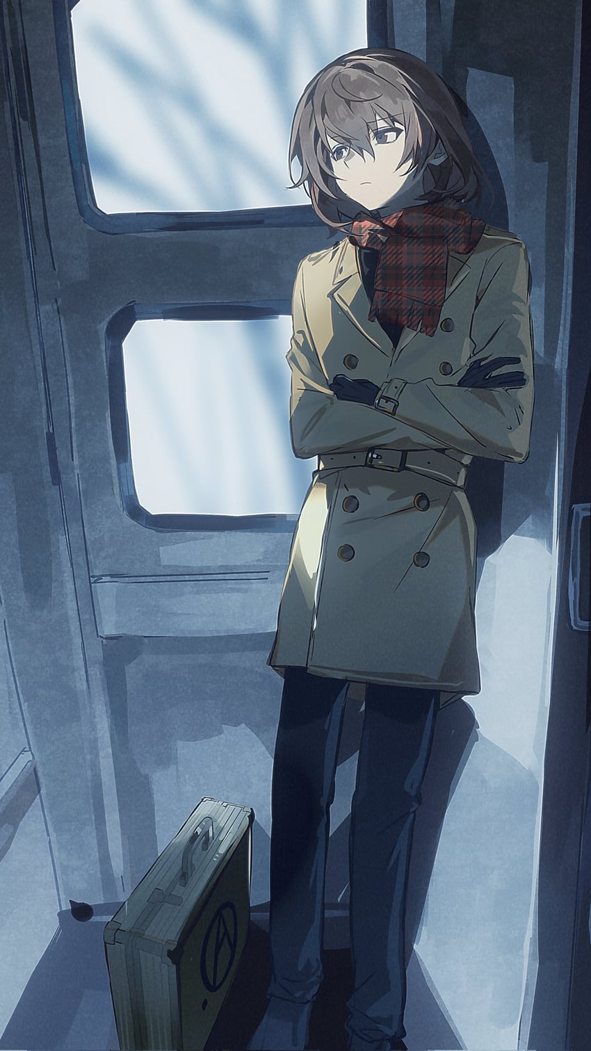 akechi gorou (persona and 2 more) drawn by banshaomoji