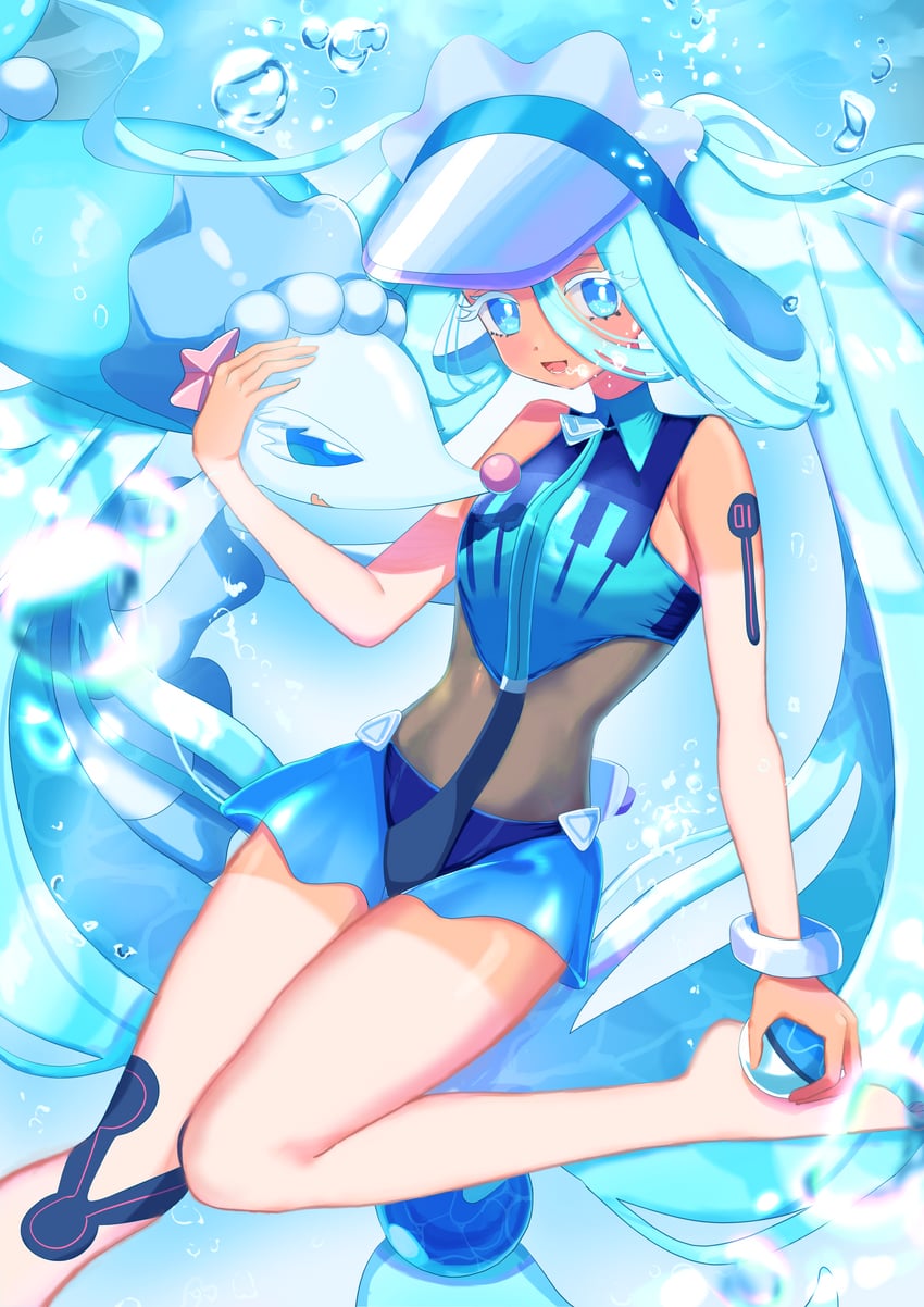 hatsune miku, primarina, and water miku (pokemon and 2 more) drawn by puyosmly