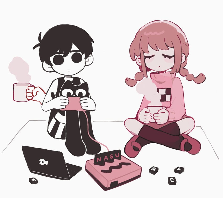omori, madotsuki, and mewo (omori and 1 more) drawn by paperbubu