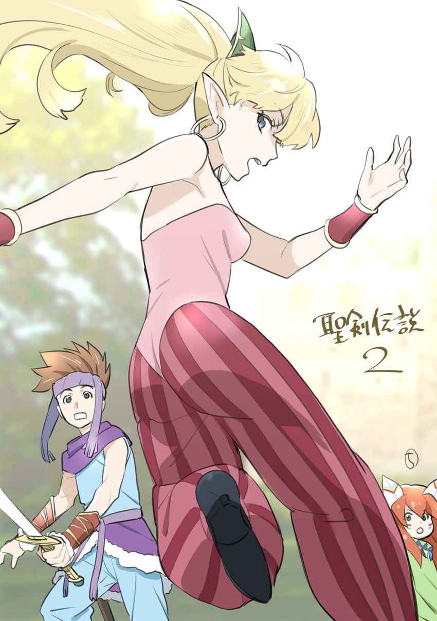 primm, popoi, and randi (seiken densetsu and 1 more) drawn by kobayashi_chizuru