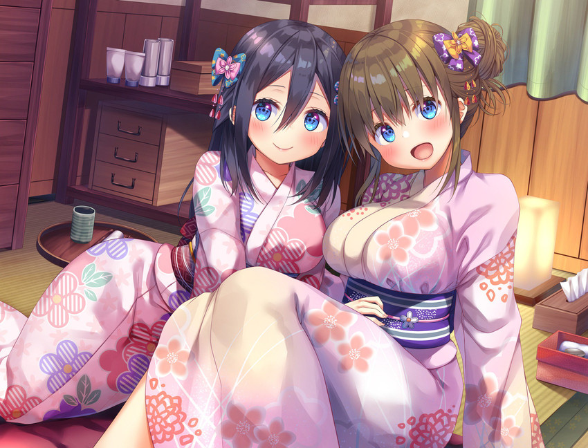 shion and haru (mimikaki rifure) drawn by asa_no_ha_(awayuki)