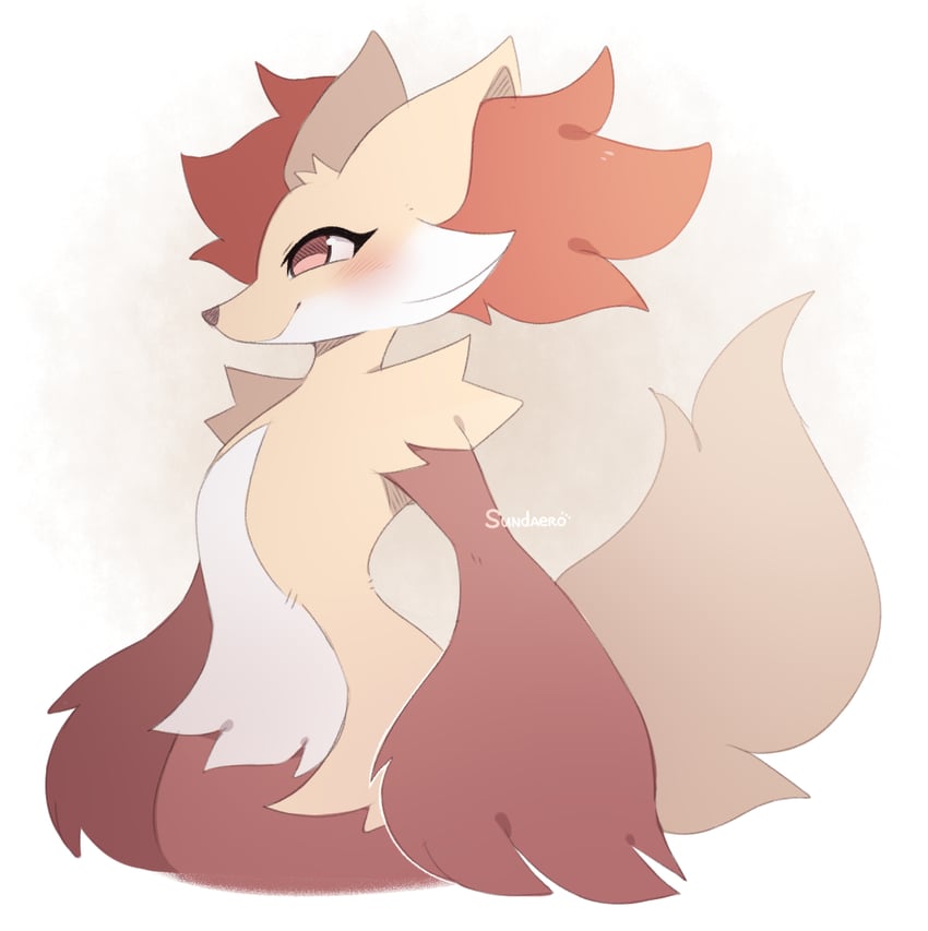 delphox (pokemon) drawn by mero_(sundaero)