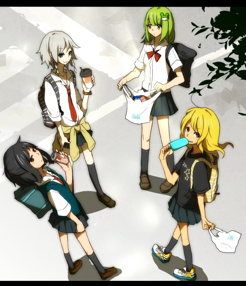 hakurei reimu, kirisame marisa, izayoi sakuya, and kochiya sanae (touhou) drawn by kurau_kii
