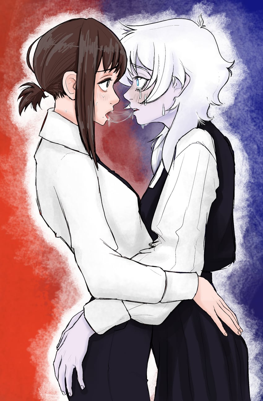 higashiyama kobeni and famine devil (chainsaw man) drawn by luke5353