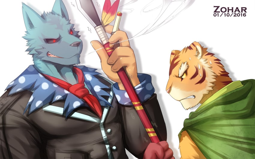 big lincoln and tiger man (lisa and 2 more) drawn by zohar_wolf