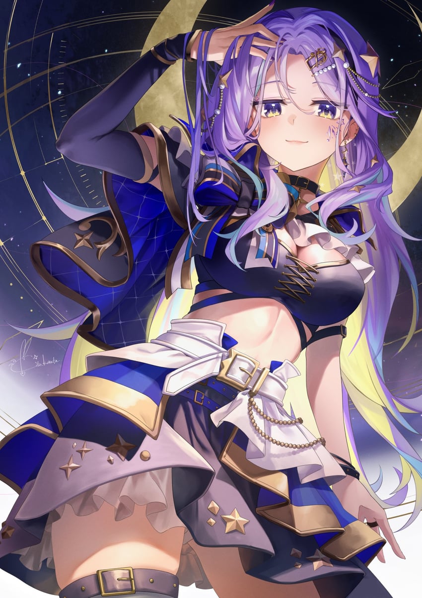 moona hoshinova (hololive and 1 more) drawn by kito_koruta and koruta_(nekoimo)