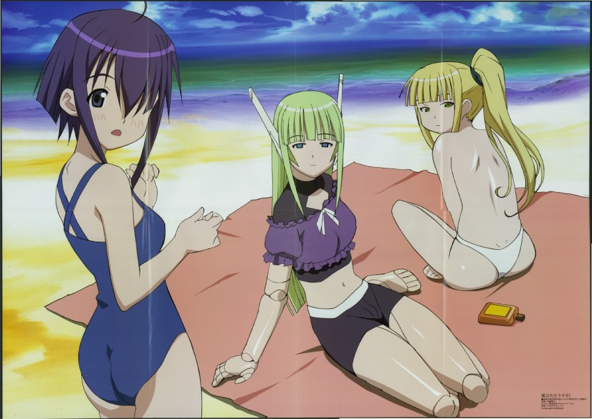evangeline a.k. mcdowell, miyazaki nodoka, and karakuri chachamaru (megami magazine and 1 more) drawn by katou_masayuki