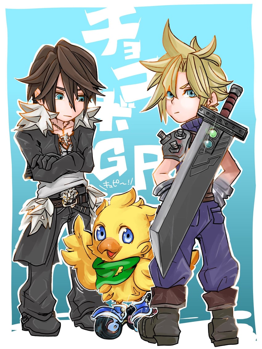 cloud strife and squall leonhart (final fantasy and 4 more) drawn by oshibainoticket