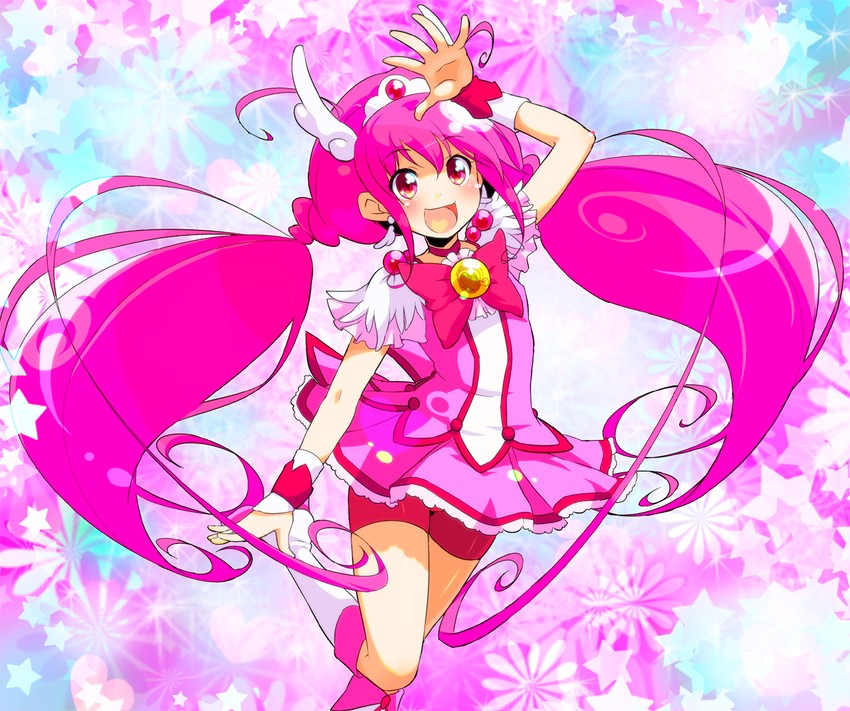 hoshizora miyuki and cure happy (precure and 1 more) drawn by sw_(taco)