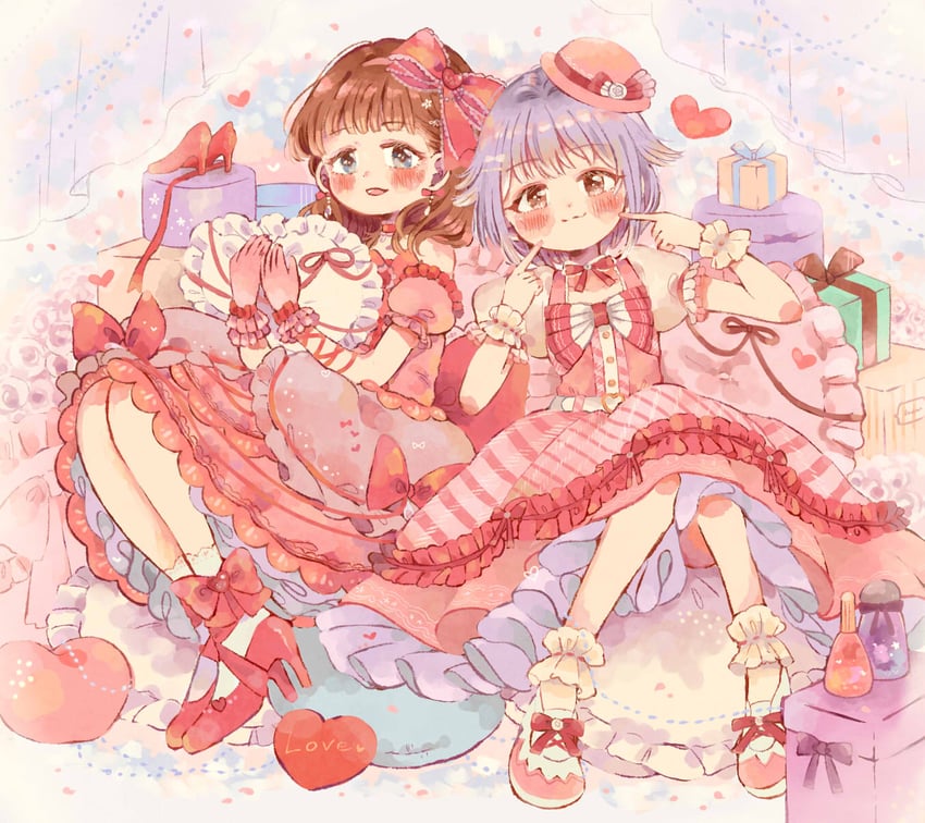 koshimizu sachiko and sakuma mayu (idolmaster and 1 more) drawn by sumomo_030102