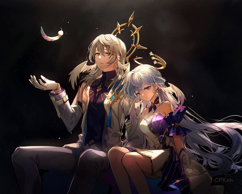 robin and sunday (honkai and 1 more) drawn by cat_princess