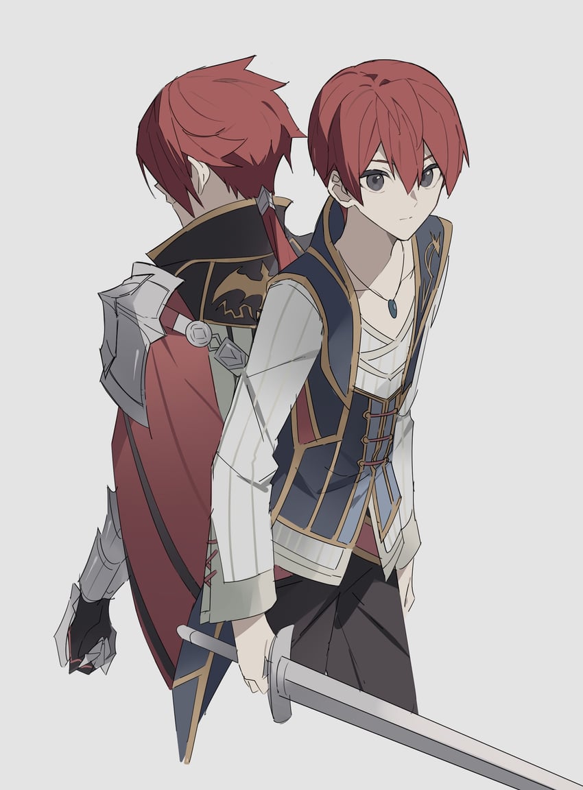 adol christin and crimson king (ys and 1 more) drawn by george_man