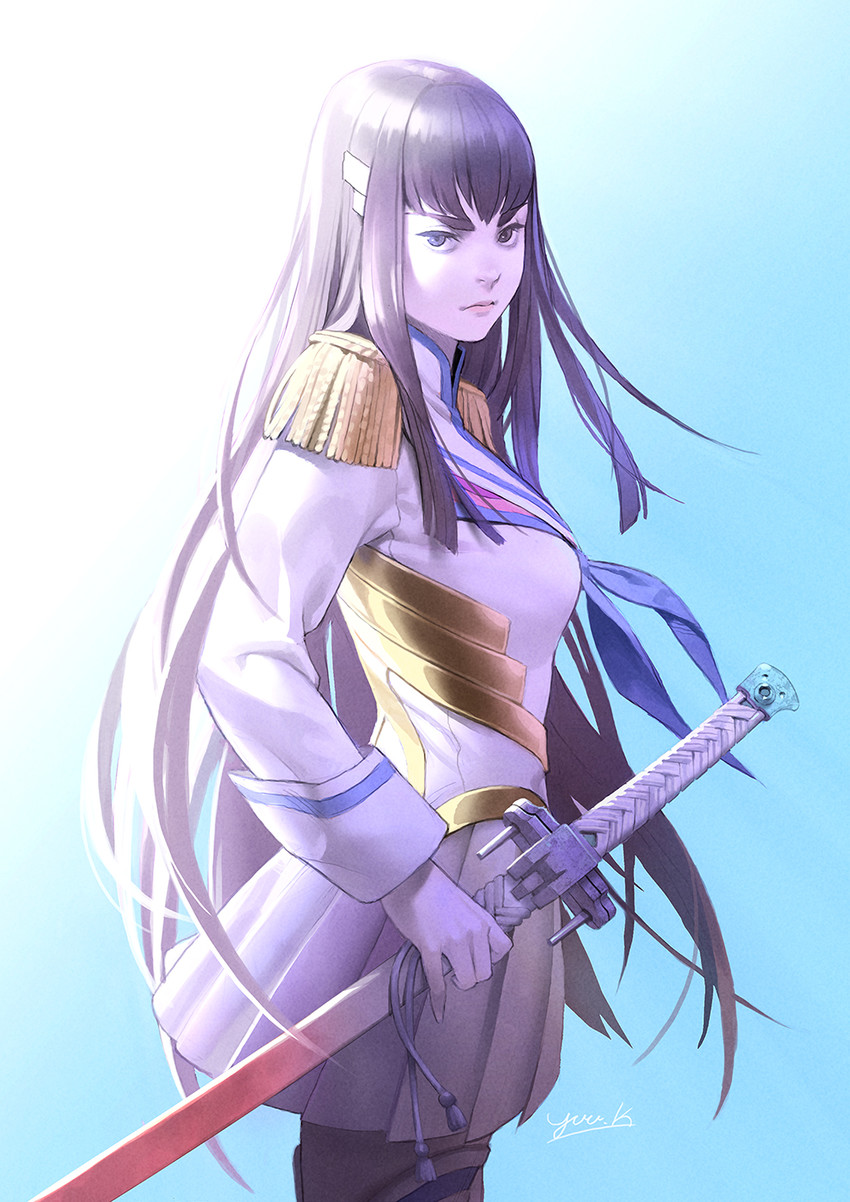 kiryuuin satsuki and junketsu (kill la kill) drawn by yuu_kikuchi