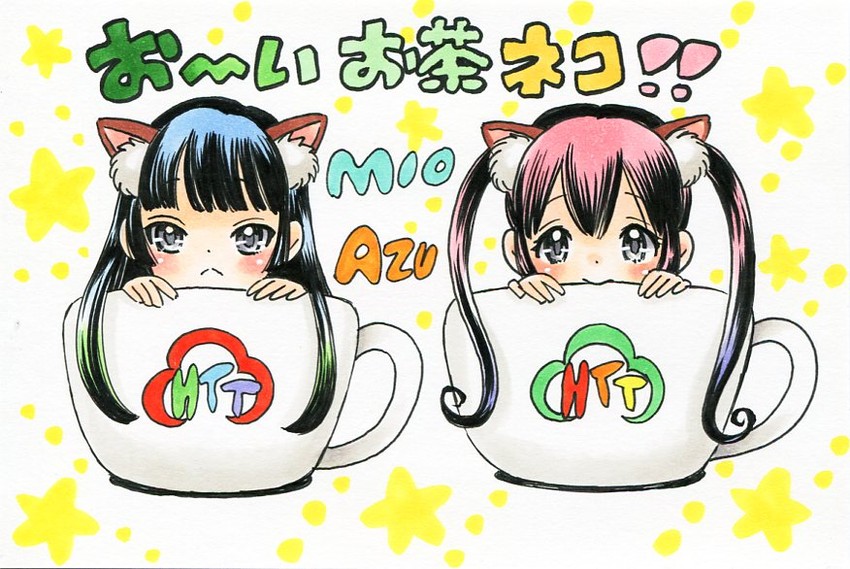 akiyama mio and nakano azusa (k-on!) drawn by rodeorodeo