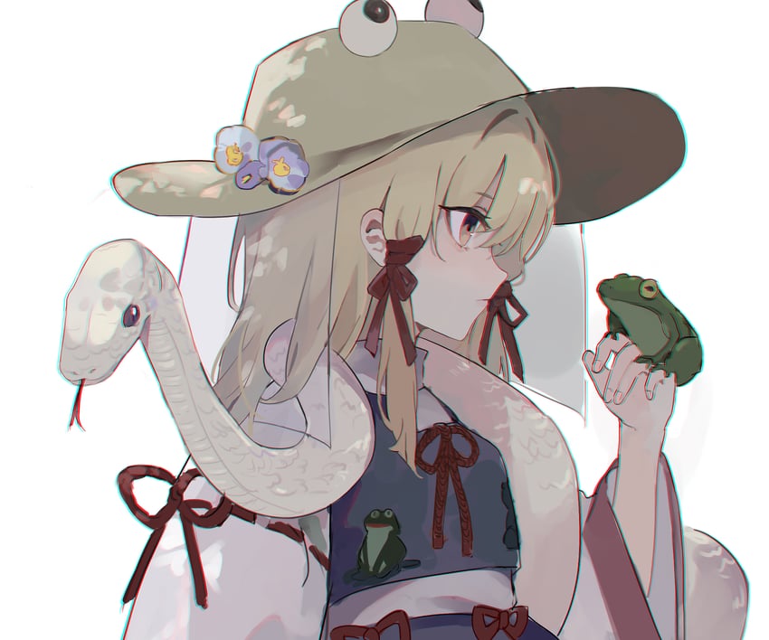 moriya suwako and mishaguji (touhou) drawn by kani_nyan