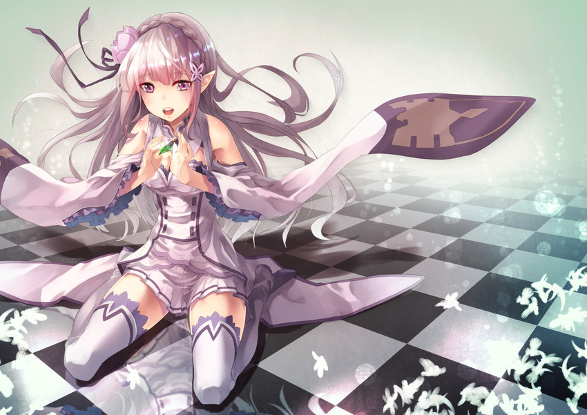 emilia (re:zero kara hajimeru isekai seikatsu) drawn by saraki