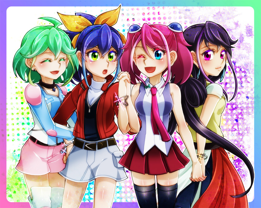hiiragi yuzu, serena, kurosaki ruri, bracelet girls, and rin (yu-gi-oh! and 1 more) drawn by utage-kai