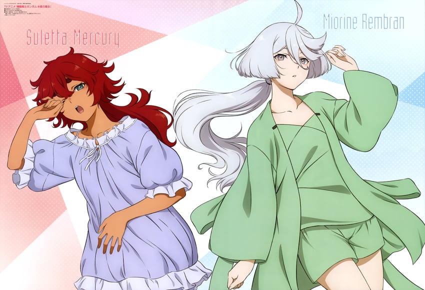 suletta mercury and miorine rembran (gundam and 1 more)