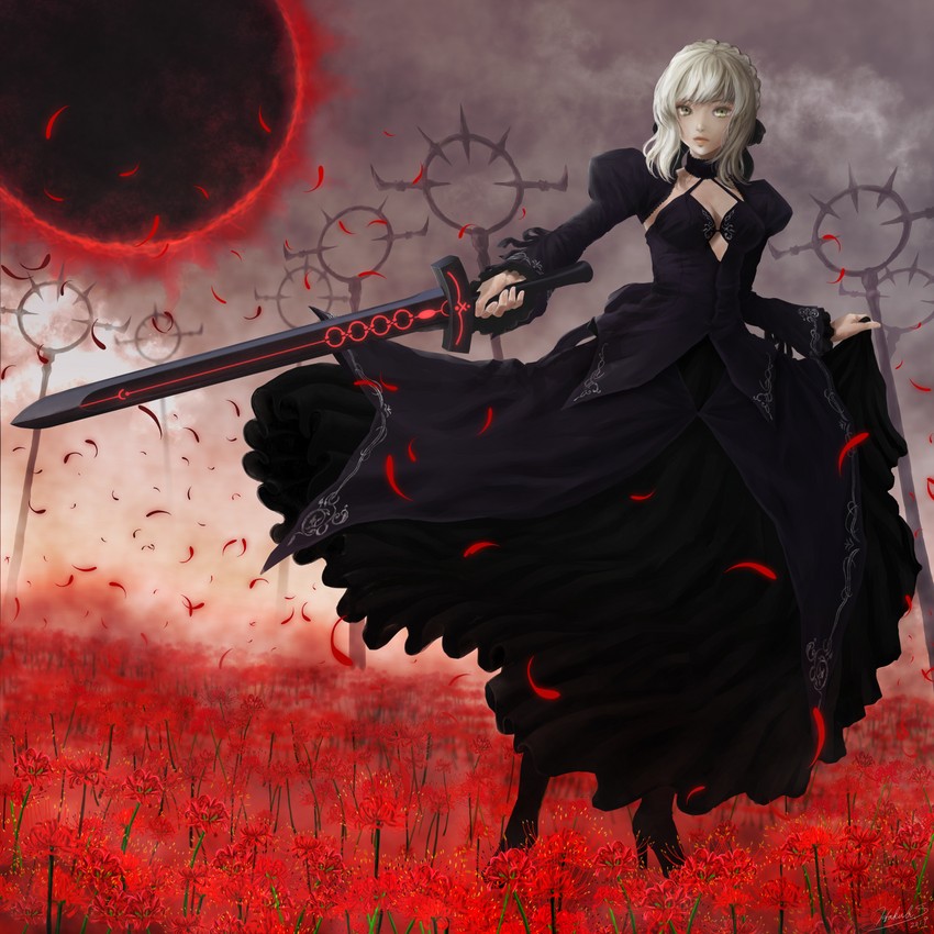 artoria pendragon and saber alter (fate and 3 more) drawn by hakubi_(user_uxpz2833)