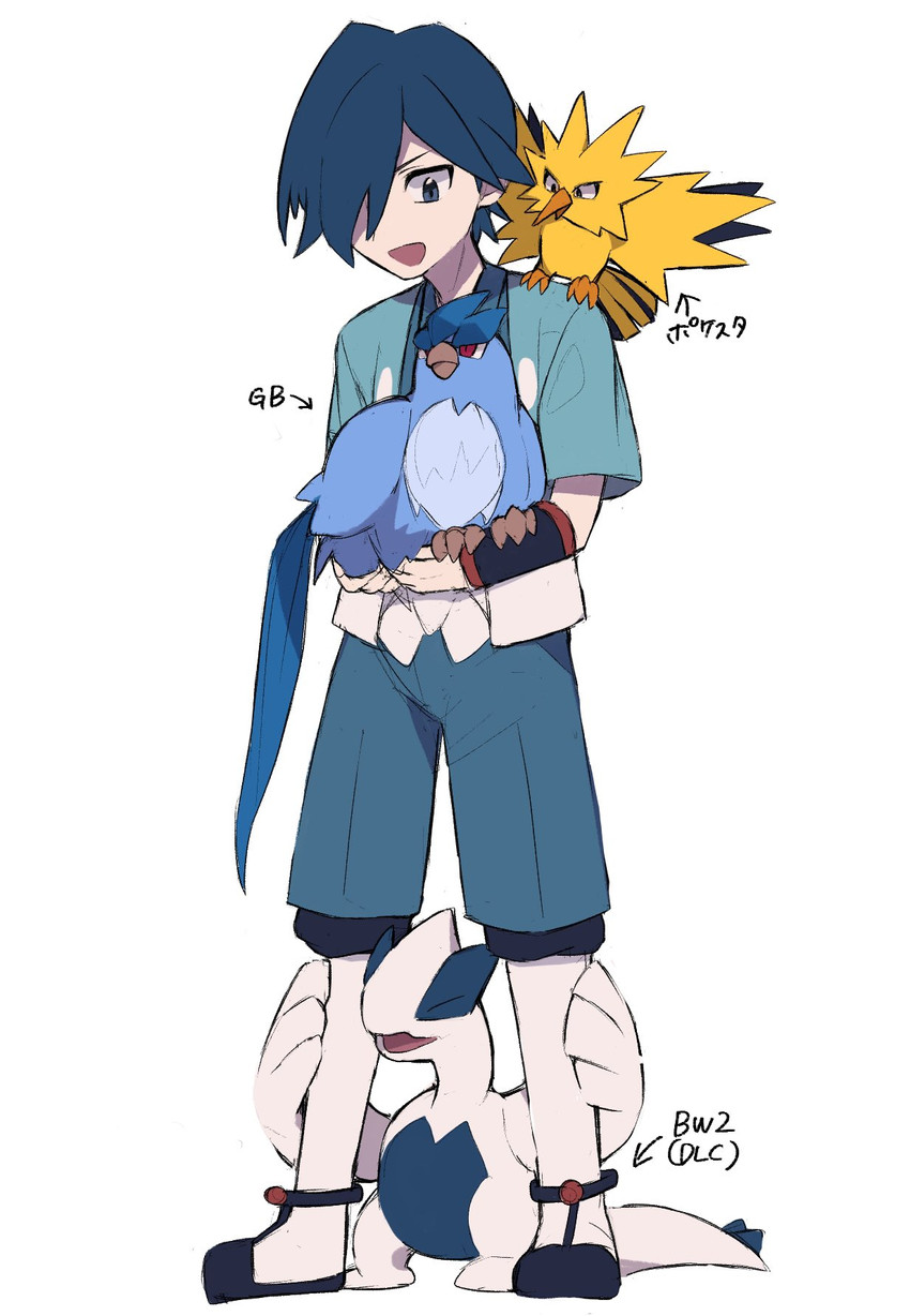lugia, articuno, falkner, and zapdos (pokemon and 1 more) drawn by tyako_089