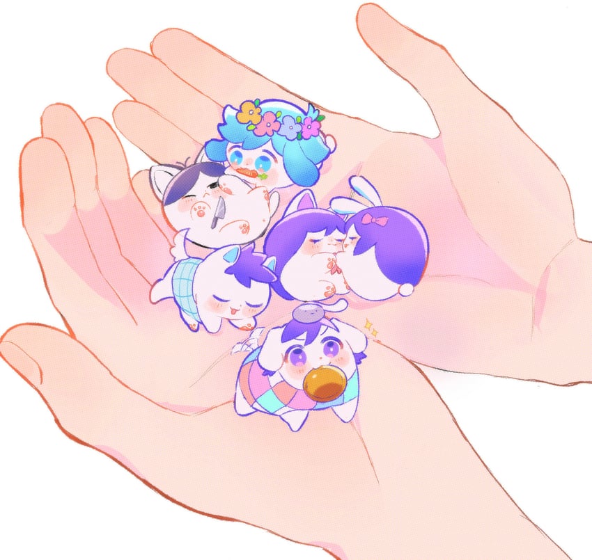 omori, basil, aubrey, mari, kel, and 2 more (omori) drawn by totemo_sindo