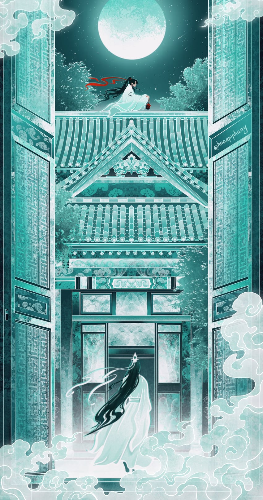 wei wuxian and lan wangji (modao zushi) drawn by huaepiphany