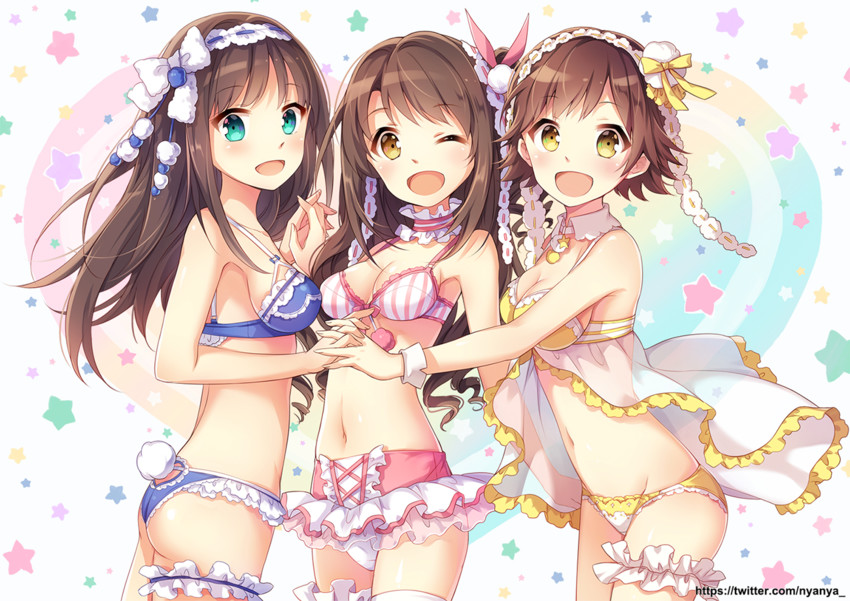 shibuya rin, shimamura uzuki, and honda mio (idolmaster and 1 more) drawn by nyanya