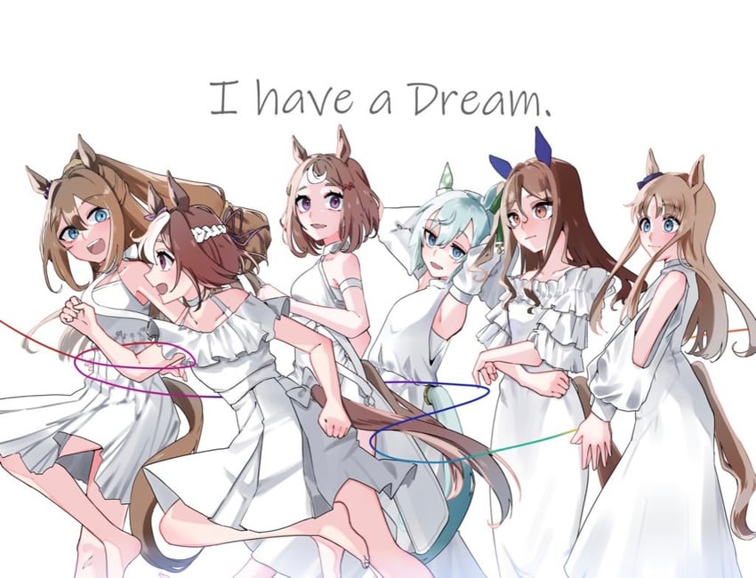 special week, king halo, seiun sky, grass wonder, el condor pasa, and 1 more (umamusume) drawn by tsukasa_(avdx5538)