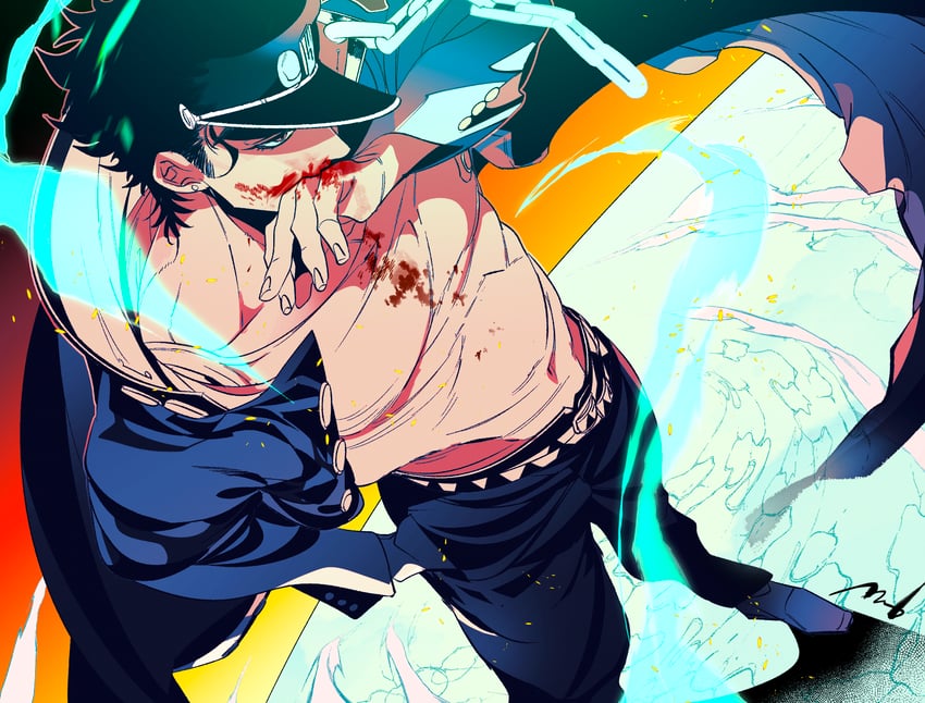 kujo jotaro (jojo no kimyou na bouken and 1 more) drawn by tsuruko_turuta