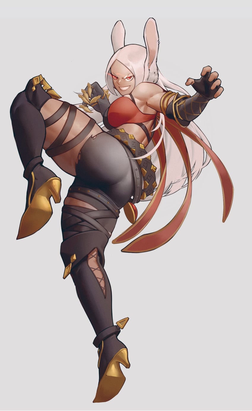 mirko and dehya (genshin impact and 1 more) drawn by zukululuu