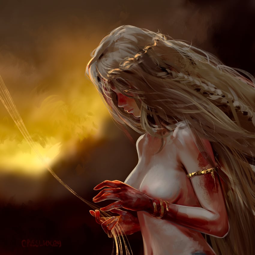 queen marika the eternal (elden ring and 1 more) drawn by crisslioo
