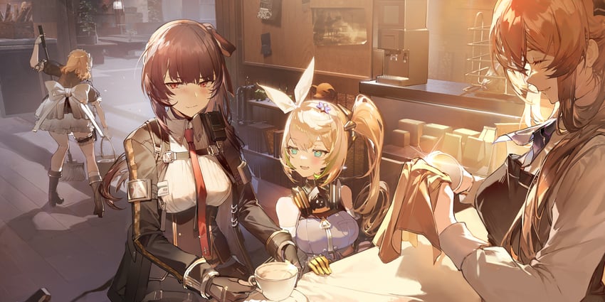wa2000, springfield, g36, makiatto, sharkry, and 1 more (girls' frontline and 1 more) drawn by dalanxia