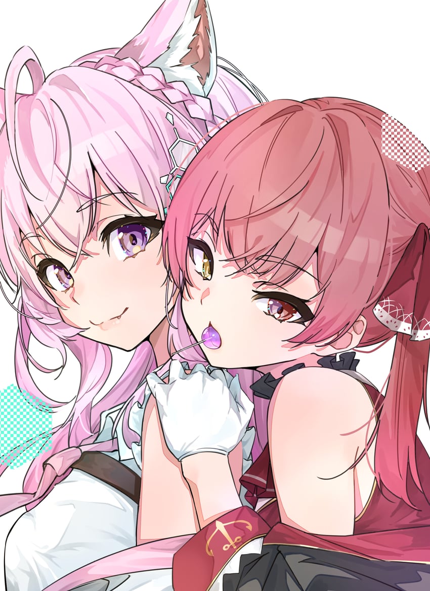 houshou marine and hakui koyori (hololive) drawn by eru_(l_illust45)