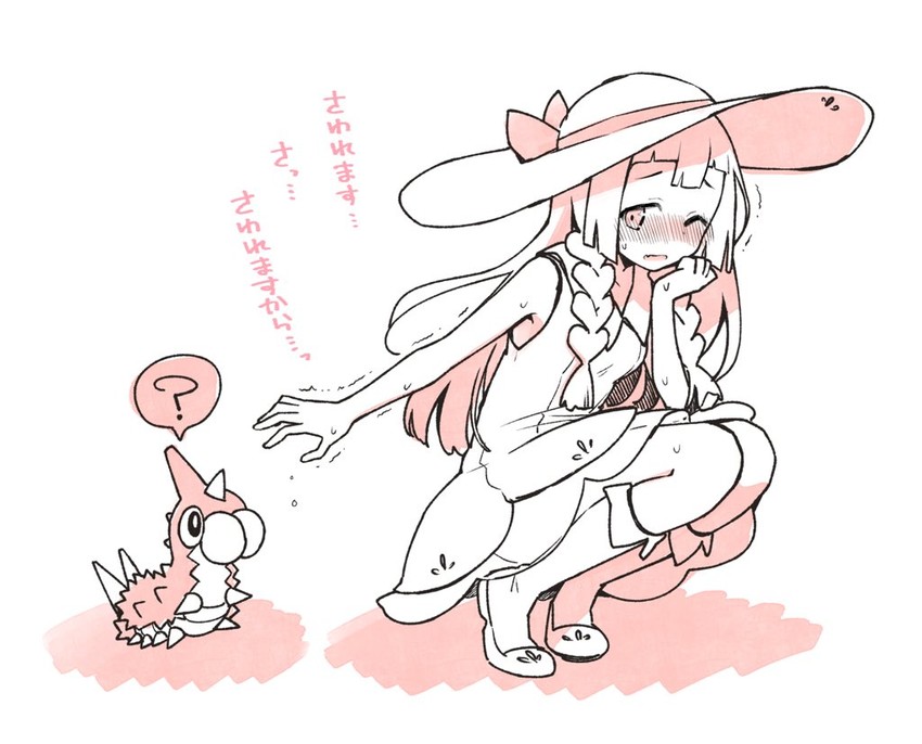 lillie and wurmple (pokemon and 1 more) drawn by bittercocoa