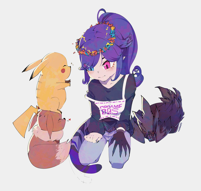 pikachu, eevee, selen tatsuki, and ember (pokemon and 2 more) drawn by wokiiarts