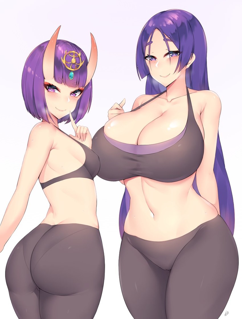 shuten douji and minamoto no raikou (fate and 1 more) drawn by kuavera