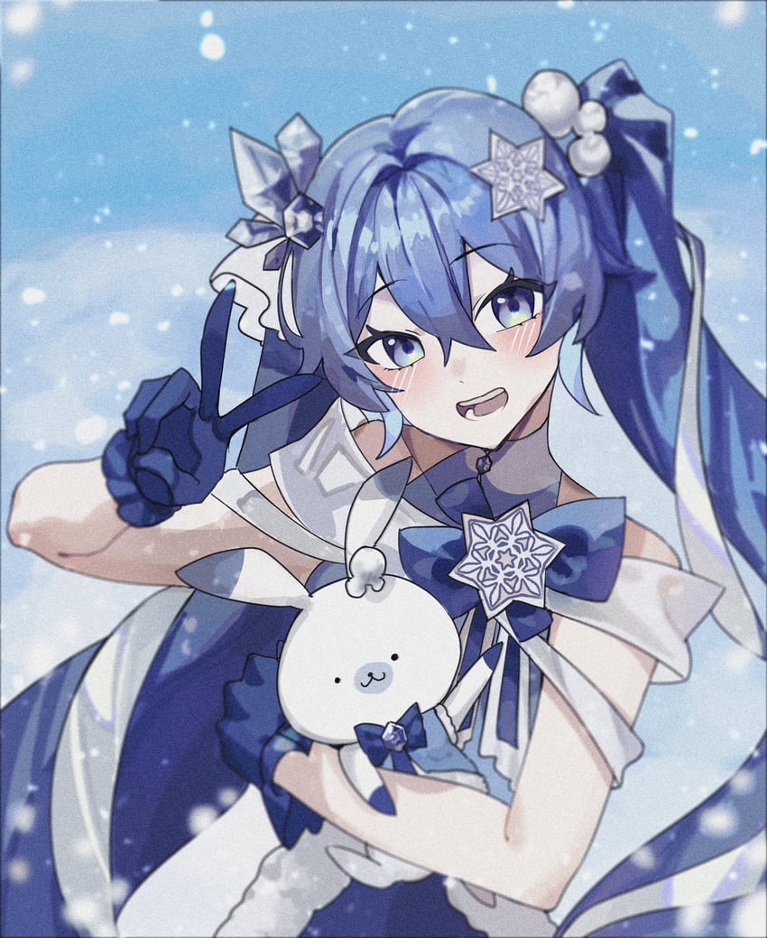 hatsune miku, yuki miku, and rabbit yukine (vocaloid) drawn by 46_coffee