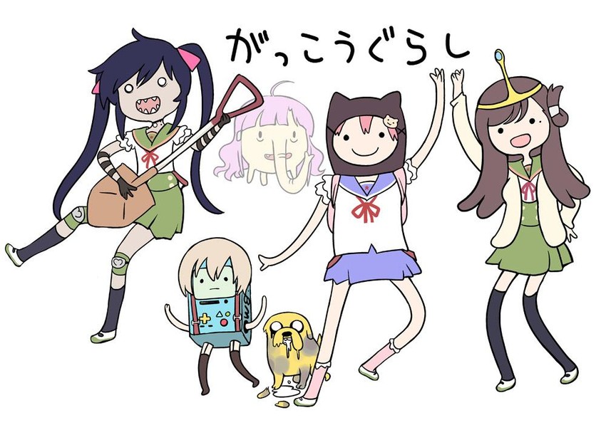marceline abadeer, princess bonnibel bubblegum, ebisuzawa kurumi, takeya yuki, wakasa yuuri, and 8 more (adventure time and 1 more) drawn by kashmir