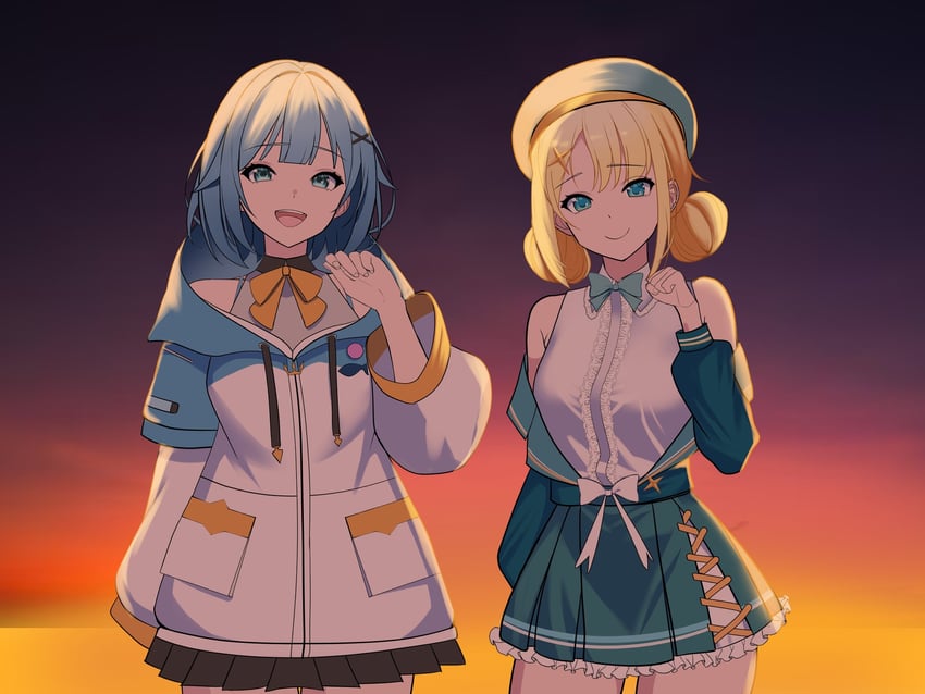 pengin pina and pippa pebblesworth (indie virtual youtuber and 1 more) drawn by xueli_shimazaki