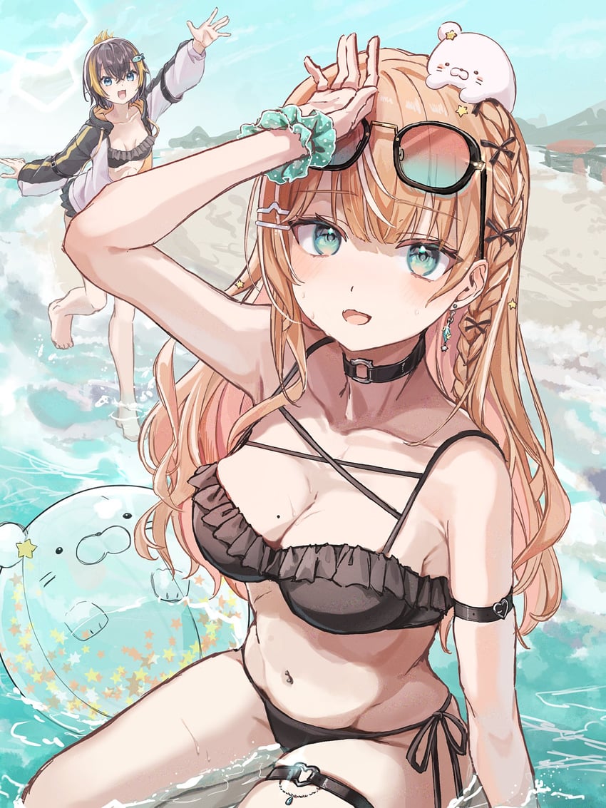 petra gurin and igarashi rika (nijisanji and 1 more) drawn by penta_(pepepen_28)